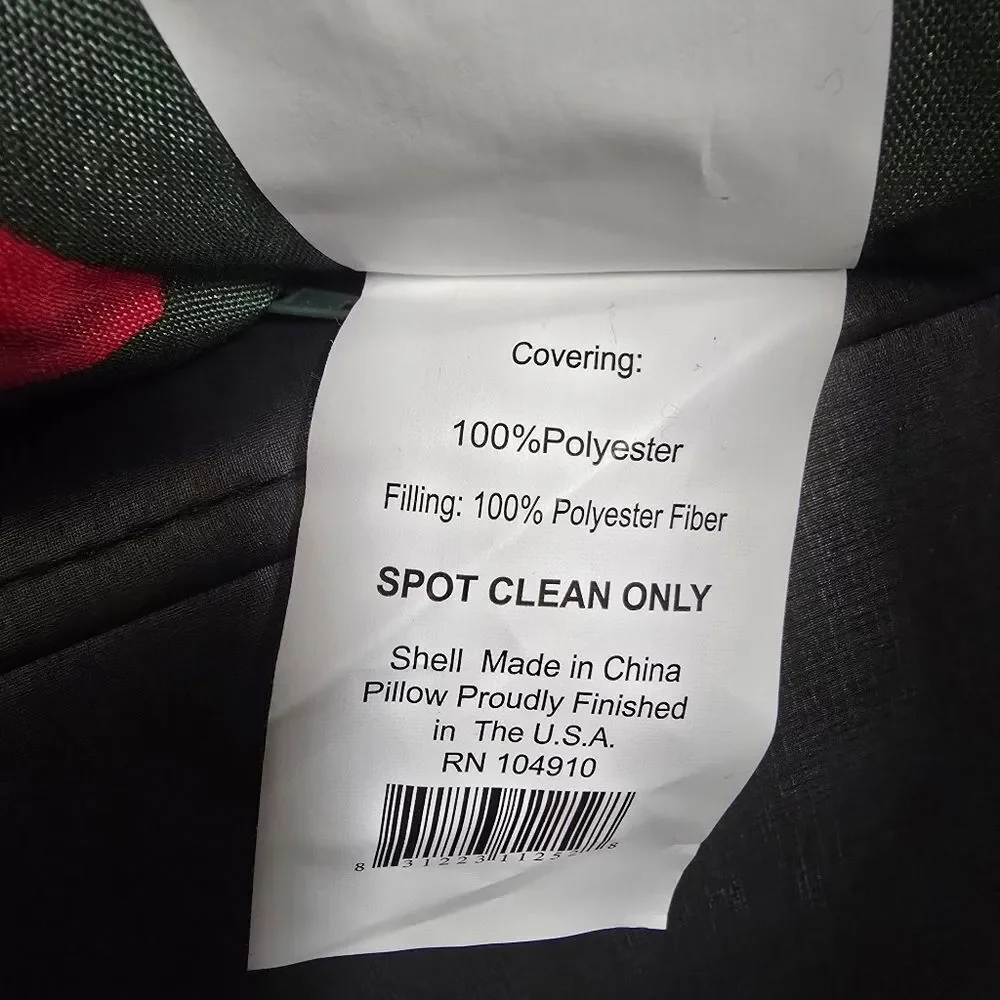 Nwt Poinsettia Square Christmas Outdoor Throw Pillow, 16